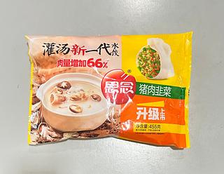 思念455g灌汤新一代猪肉韭菜水饺