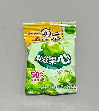 果滋果心软糖爆浆果汁 青葡萄味 33G
